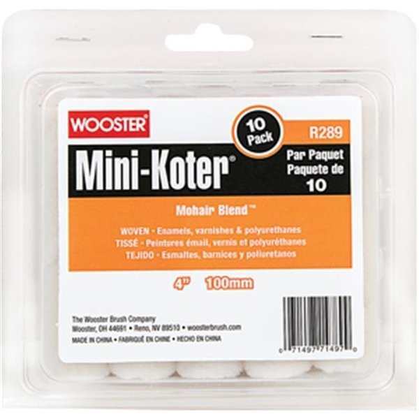 Wooster Wooster R289-4 4 in. Mini-Koter Mohair Blend Roller; Pack of 10 71497189714
